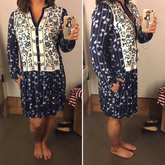 TINY by Anthropologie Blue and White Mini Dress - Picture 8 of 8